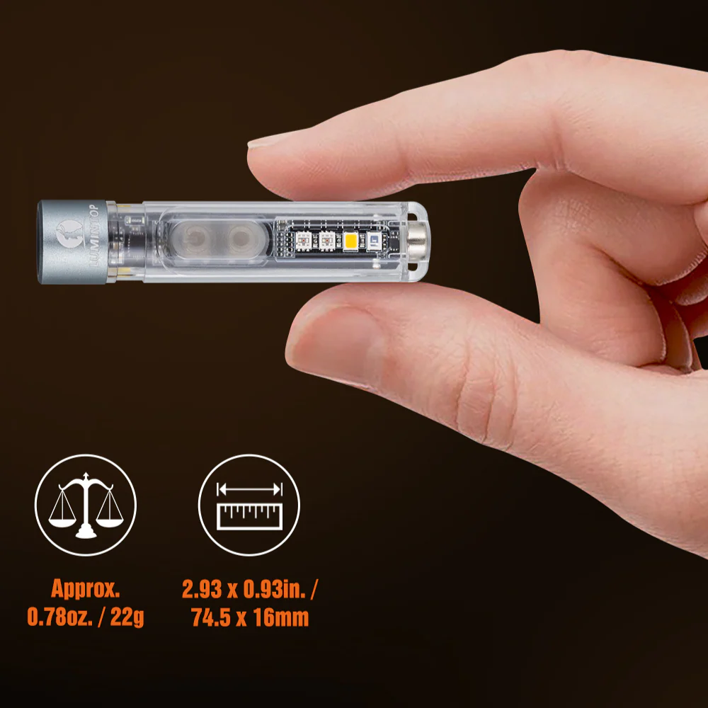 Lumintop Black Cat 400lm EDC Flashlight | 4-in-1 UV RGB Warm White Keychain Light - Image 8