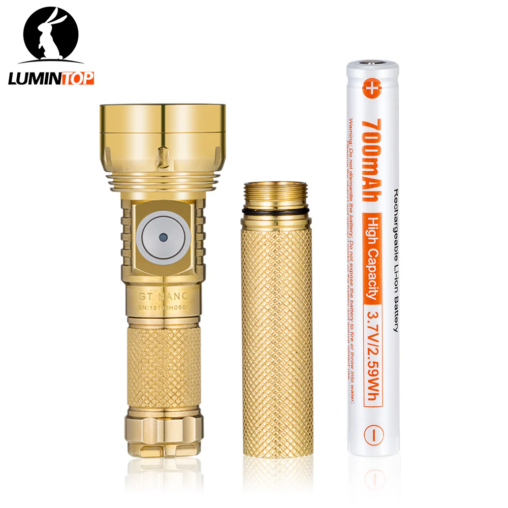 Lumintop GT Nano 3.0 Brass Rechargeable EDC Flashlight - Image 6